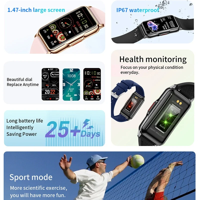 Jolie montre fine connectée pour sport, loisirs ou soirée pour homme ou femme , écran entièrement tactile.