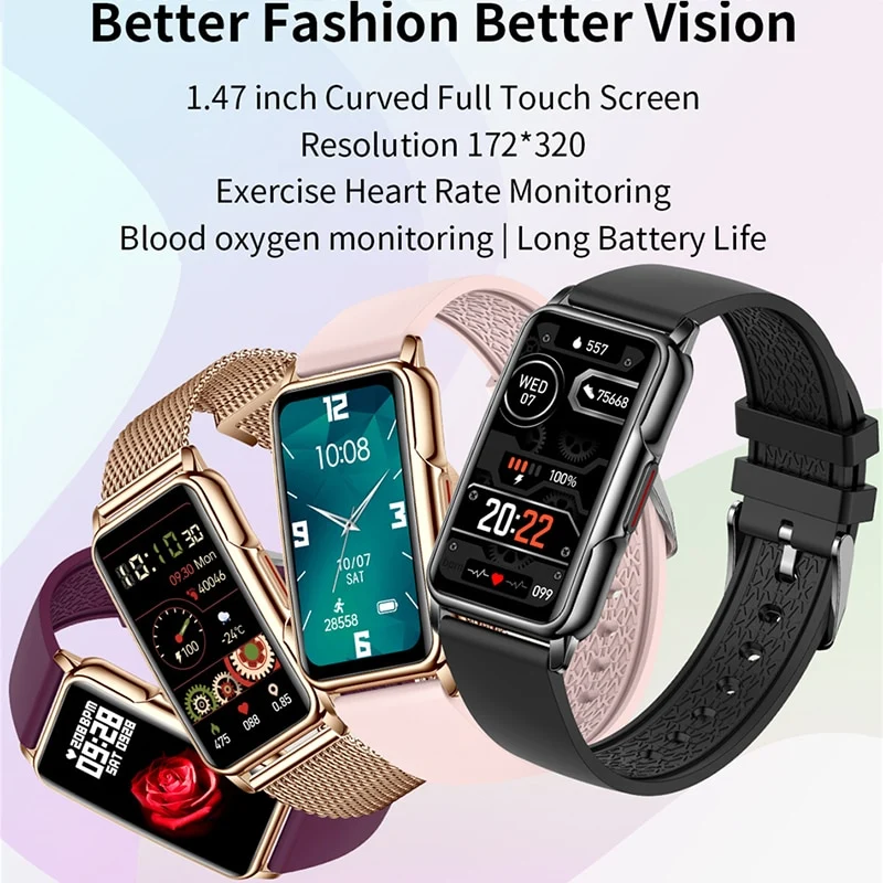 Jolie montre fine connectée pour sport, loisirs ou soirée pour homme ou femme , écran entièrement tactile.