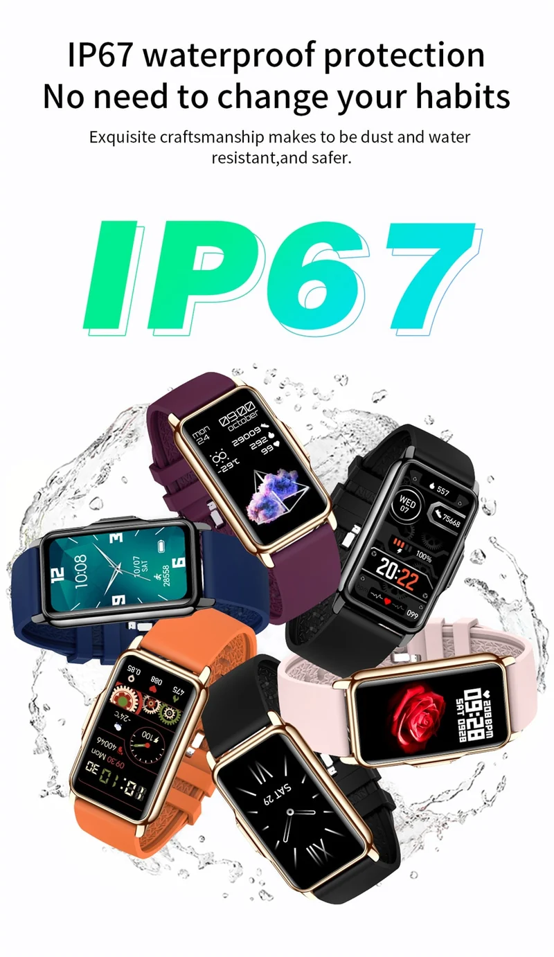 Jolie montre fine connectée pour sport, loisirs ou soirée pour homme ou femme , écran entièrement tactile.