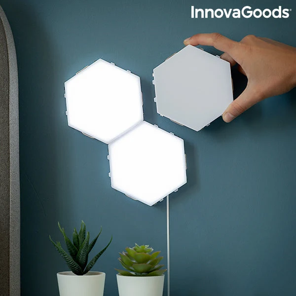 Set of Modular Magnetic and Touch LED Panels Tilight InnovaGoods (Pack of 3)