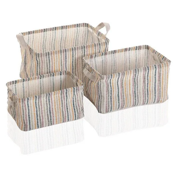 Basket set Corduroy Textile Polyester (3 Pieces) (25 x 22 x 35 cm)