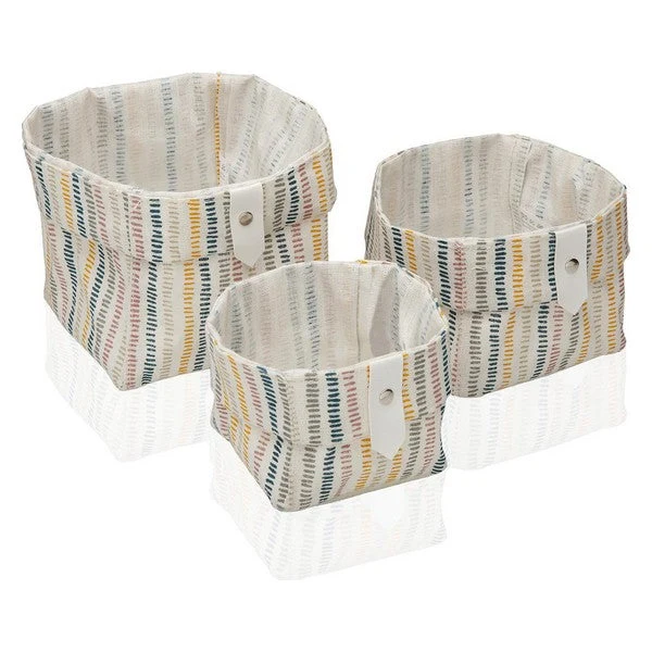 Basket set Corduroy Textile Polyester (3 Pieces) (14 x 14 x 14 cm)