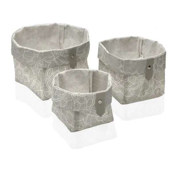 Basket set Mandala Textile Polyester (3 Pieces) (14 x 14 x 14 cm)