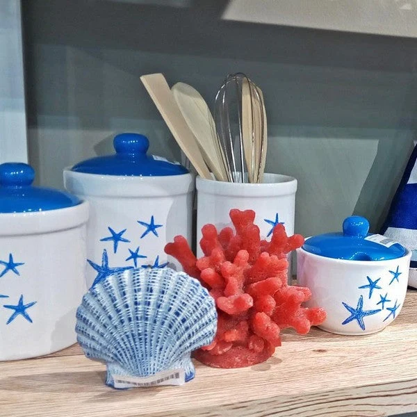 Soap Dispenser Blue Sea Ceramic