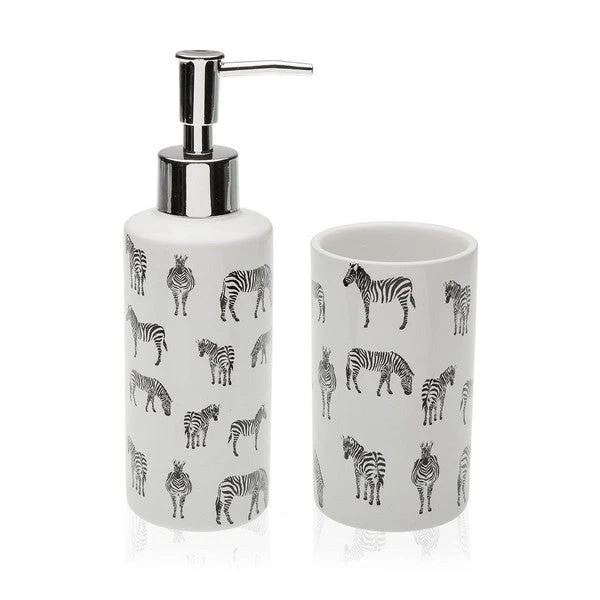 Bath Set Zebra Ceramic