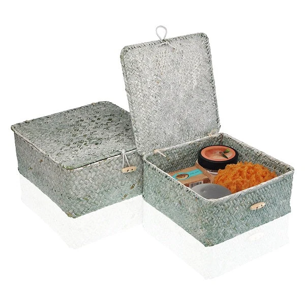 Basket set Marine algae (2 Pieces) (23 x 10 x 23 cm)