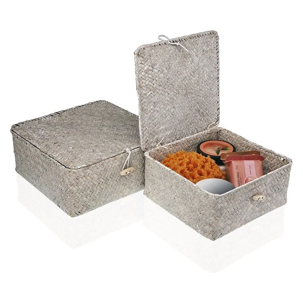 Basket set Marine algae (2 Pieces) (23 x 10 x 23 cm)