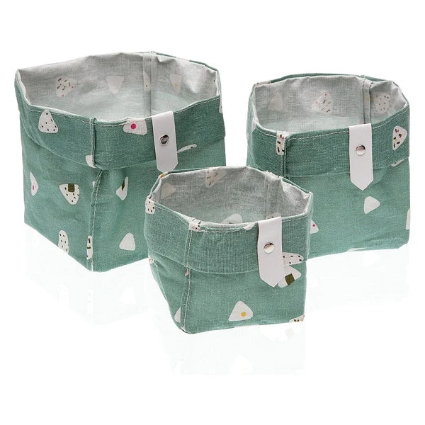 Basket set Textile Polyester (3 Pieces) (14 x 14 x 14 cm)