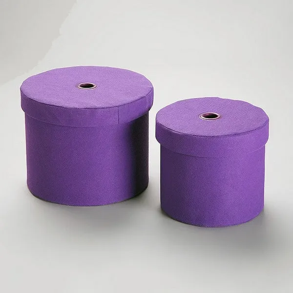 Set of Stackable Organising Boxes Cotton (2 Pieces) (21 x 17 x 21 cm)