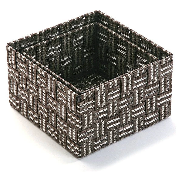 Set of Stackable Organising Boxes Textile (2 Pieces) (20 x 12 x 20 cm)