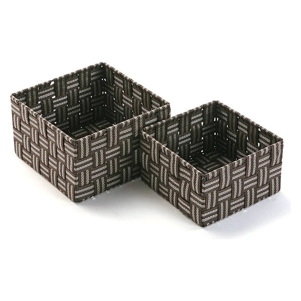 Set of Stackable Organising Boxes Textile (2 Pieces) (20 x 12 x 20 cm)