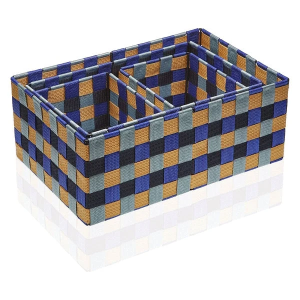 Set of Stackable Organising Boxes Textile (4 Pieces) (25 x 15 x 38 cm)
