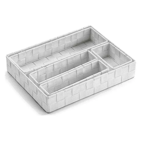 Set of Stackable Organising Boxes Textile (5 Pieces) (6 x 34 x 26 cm)