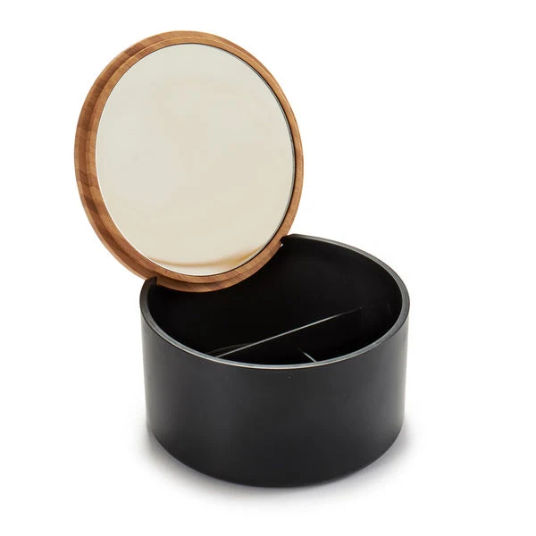 Jewelry box Black Plastic Mirror