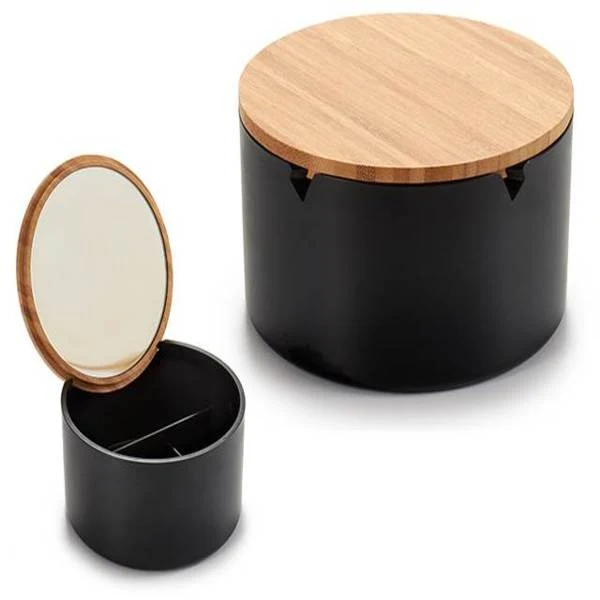 Jewelry box Black Plastic Mirror