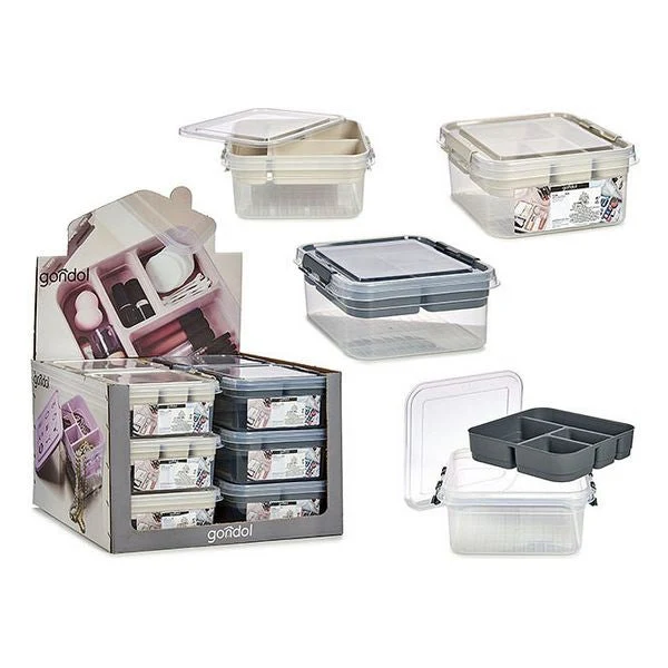 Box with compartments With lid (24,5 x 11,5 x 26 cm)
