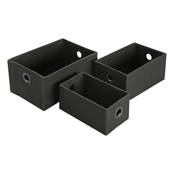 Multi-purpose basket Black Cotton (3 Pieces)
