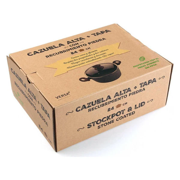 Casserole with lid Aluminium (24 x 11,5 x 24 cm)