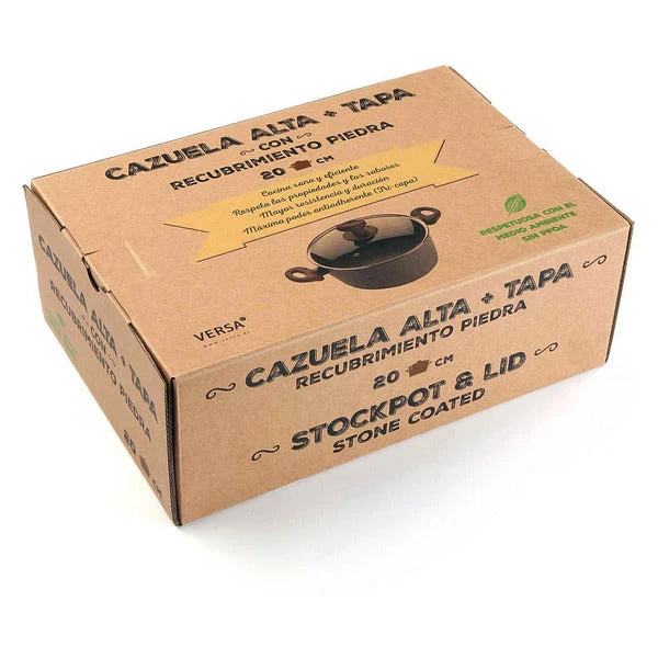 Casserole with lid Aluminium (20 x 9,5 x 20 cm)