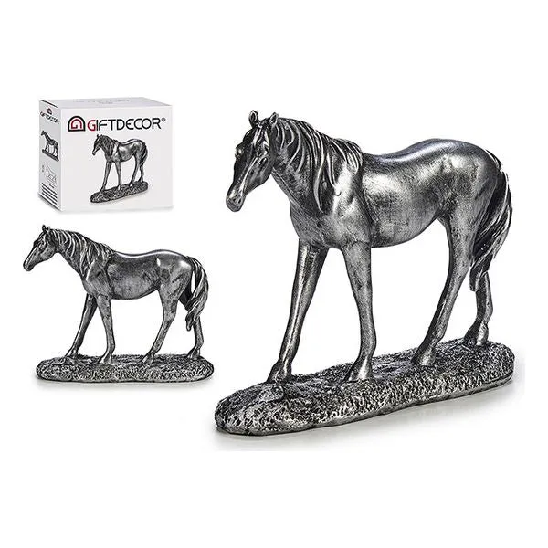 Horse Silver Resin Silver (5 x 16 x 18 cm)