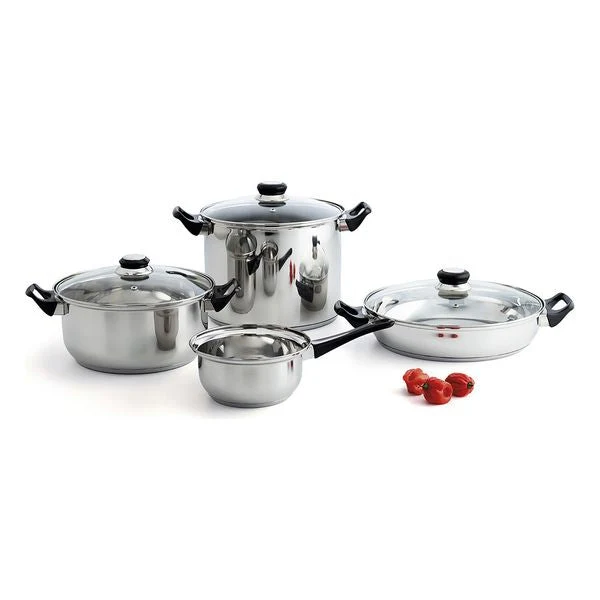 Casserole with glass lid Quid Habitat Stainless steel