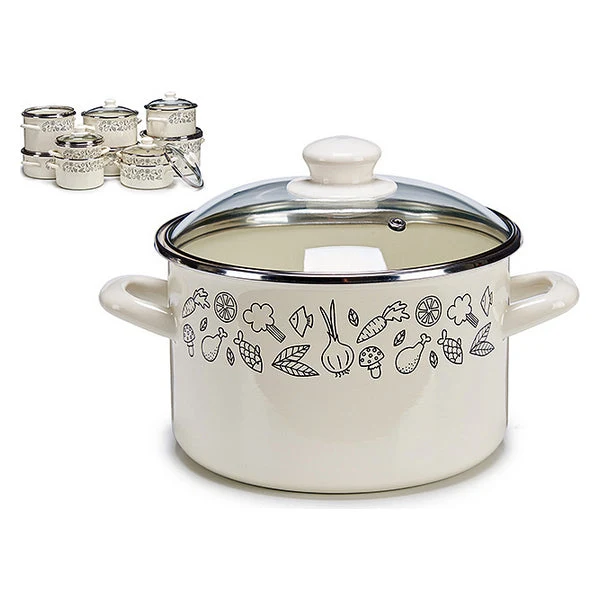 Casserole with Lid Enamelled Steel (0.010 L) (28,5 x 18,5 x 21,8 cm)