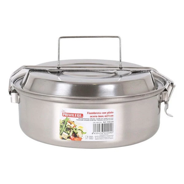 Lunch box Privilege Stainless steel (ø 21 x 8,5 cm)