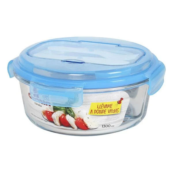 Lunchbox with Cutlery Comparment Quttin 1300 cc (ø 21 x 9,5 cm)