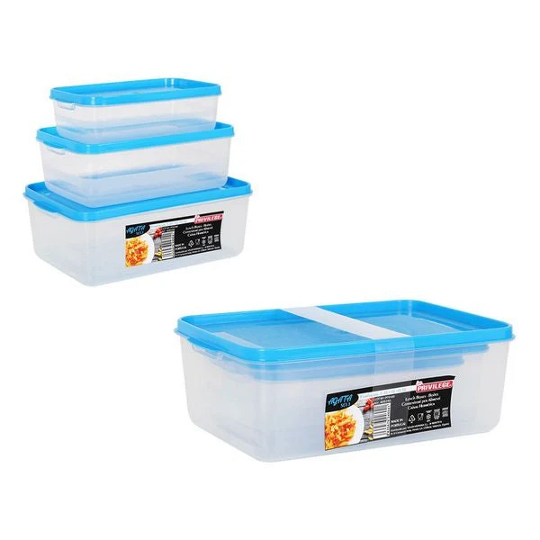 Set of 3 lunch boxes Privilege Agata Plastic