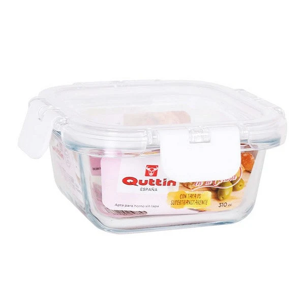 Hermetic Lunch Box Quttin Squared Acrylic Transparent