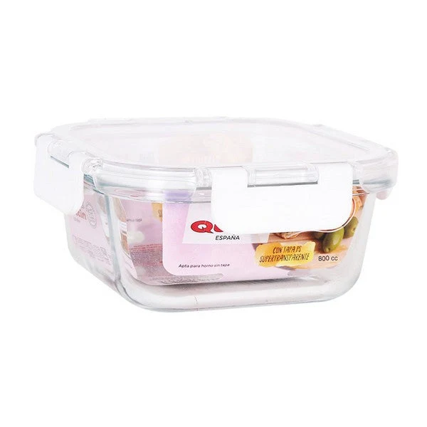 Hermetic Lunch Box Quttin Squared Acrylic Transparent