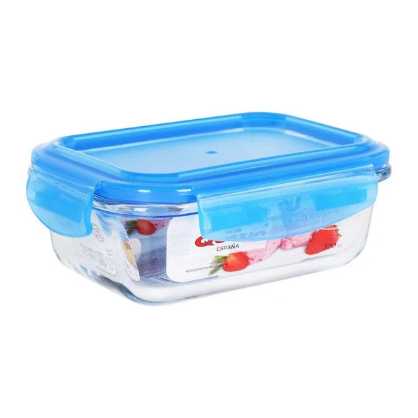 Hermetic Lunch Box Quttin Rectangular Crystal Blue