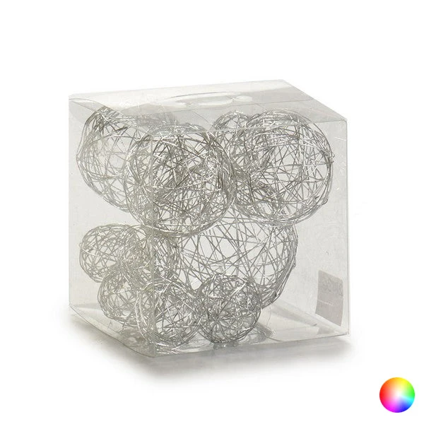 Decorative bauble Gold Silver Cable (9,5 x 9,5 x 9,5 cm)