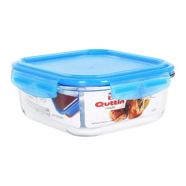 Hermetic Lunch Box Quttin Squared Crystal Blue