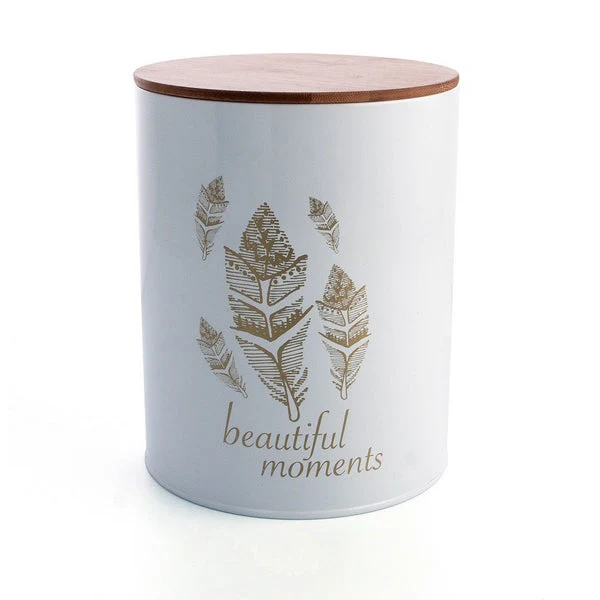 Tin Quid B&W White Wood Stainless steel