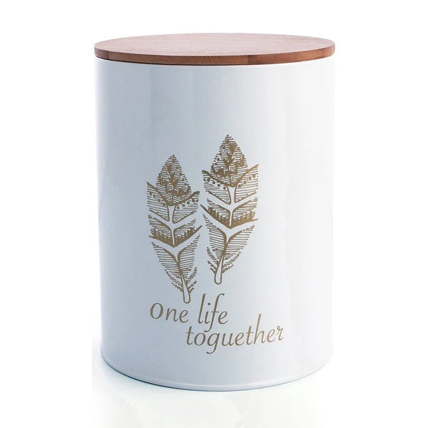 Tin Quid B&W White Wood Stainless steel