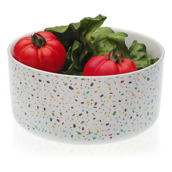 Salad Bowl Vivid Terrazzo Porcelain (22,2 x 11 x 22,2 cm)