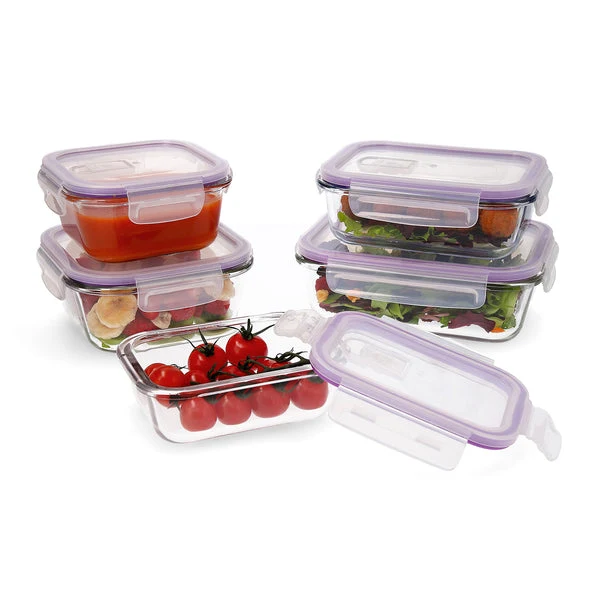 Set of 5 lunch boxes Quid Frost Crystal