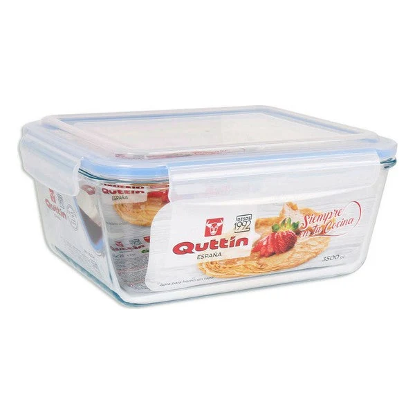 Hermetic Lunch Box Quttin Rectangular With lid (3500 cc)