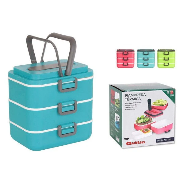 Set of lunch boxes Quttin Stackable Thermal (3 uds) (2,25 L)