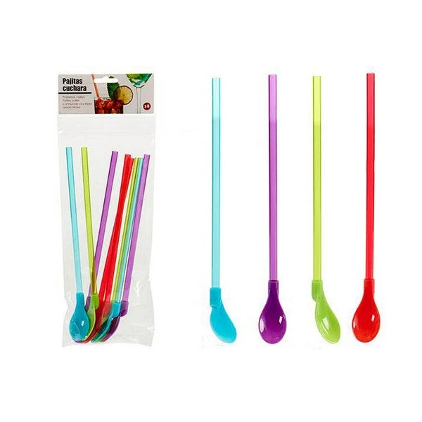 Straws (2 x 25 x 2,5 cm) (8 Pieces) Spoon