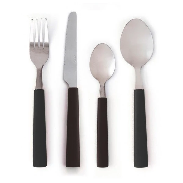 Cutlery set Quid Habitat (24 pcs) Black Stainless steel