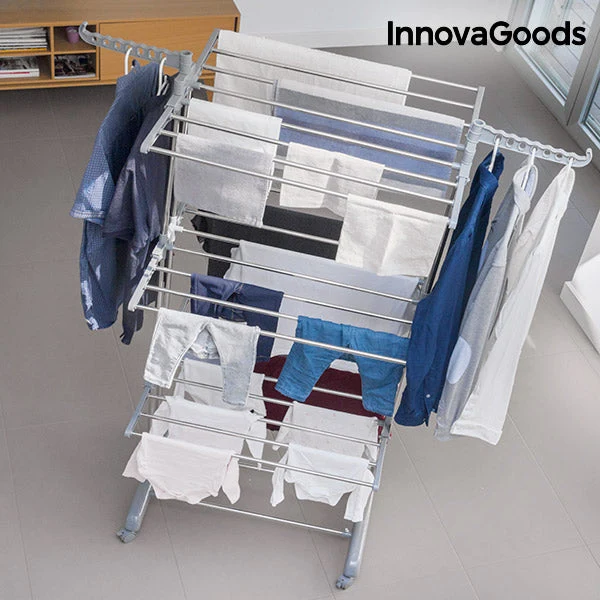 InnovaGoods Folding Rack with Wheels (18 Bars)