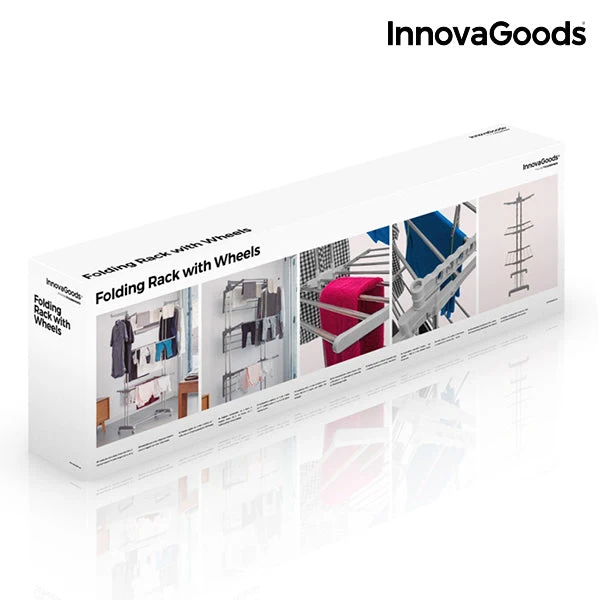 InnovaGoods Folding Rack with Wheels (18 Bars)