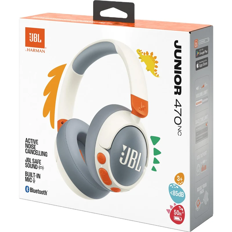 JBL Wireless On-Ear Kids Headphones with Microphone JR470NCWHTAM