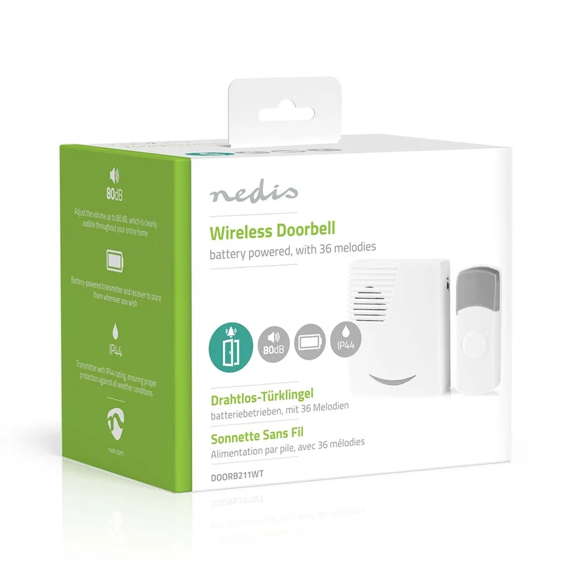Draadloze Deurbelset Batterij Gevoed - 3 V DC - 1x CR2032