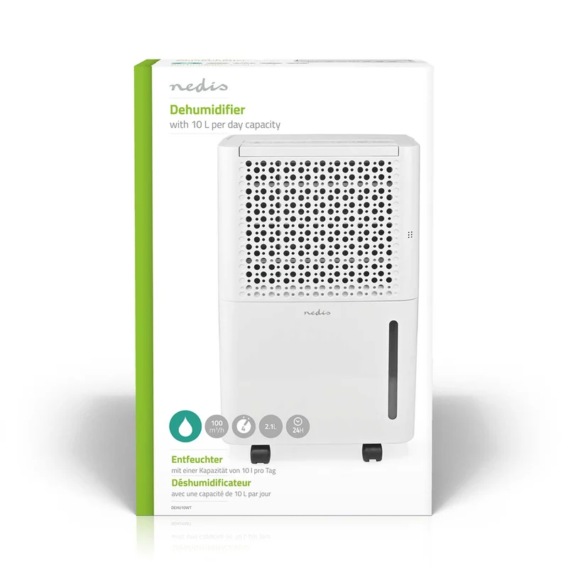 Luchtontvochtiger 10 l/Dag - Ontvochtiging / Automatisch / Was drogen / Ventilatie - Ja