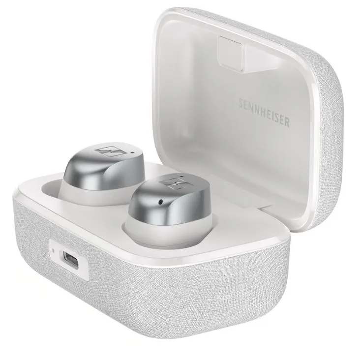 Écouteurs Boutton Momentum sans fil à réduction de bruit. Sennheiser MTW4-WS - Argent