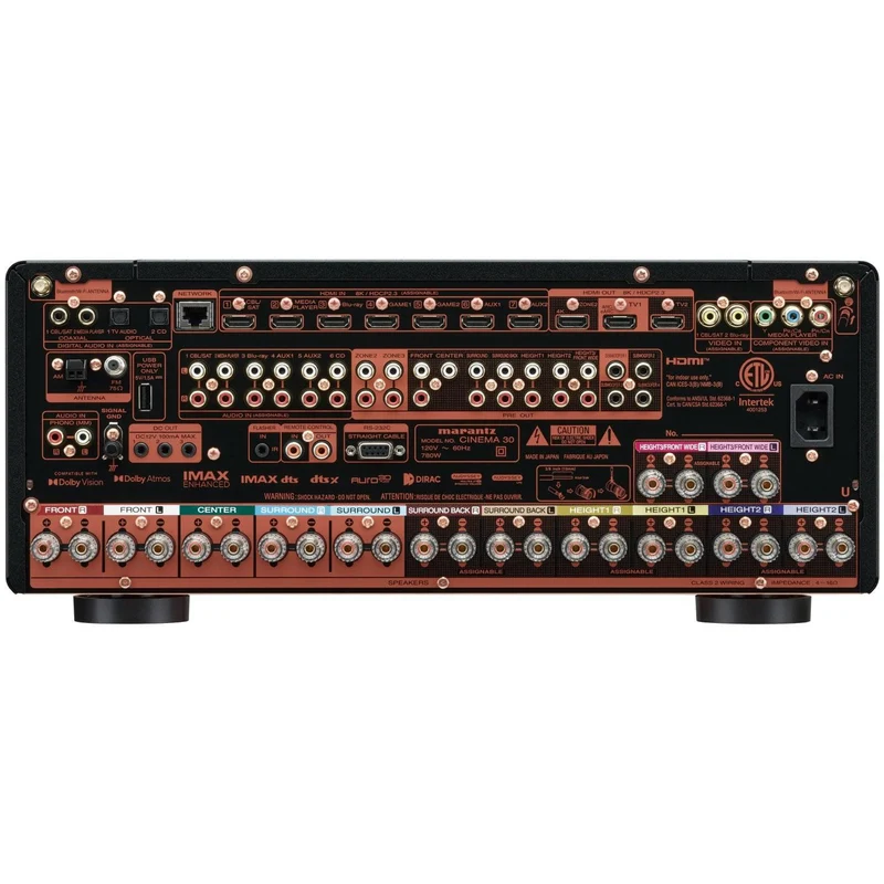 Récepteur AV 11.4 canaux 8K UHD HEOS, Marantz CINEMA 30-BK