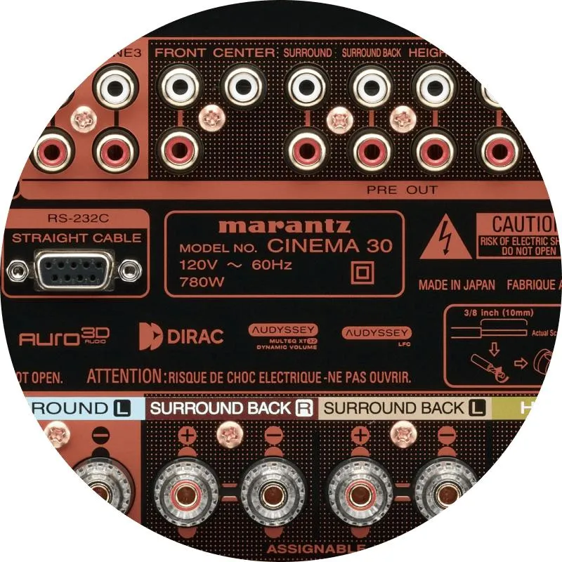 Récepteur AV 11.4 canaux 8K UHD HEOS, Marantz CINEMA 30-BK